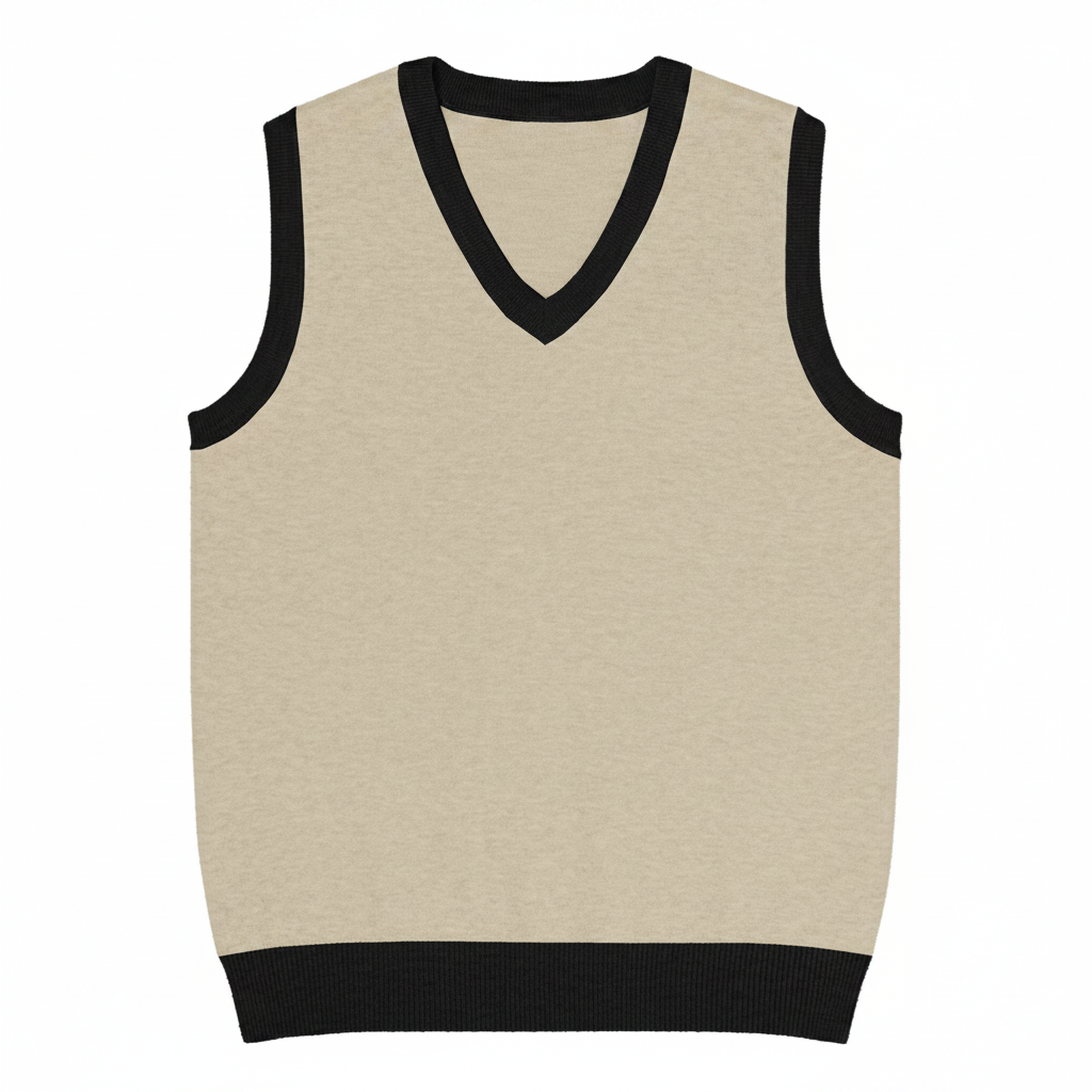 ORIGIN VEST – Beige bordures noires